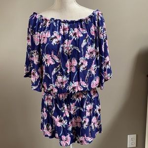Kori Blue Floral Romper Size M